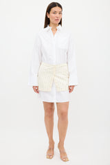 Remain Birger Christensen White & Cream Layered Suiting Dress