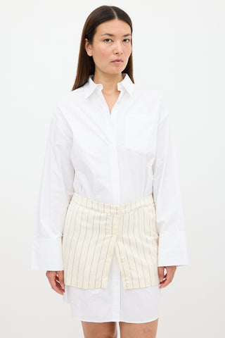 Remain Birger Christensen White & Cream Layered Suiting Dress