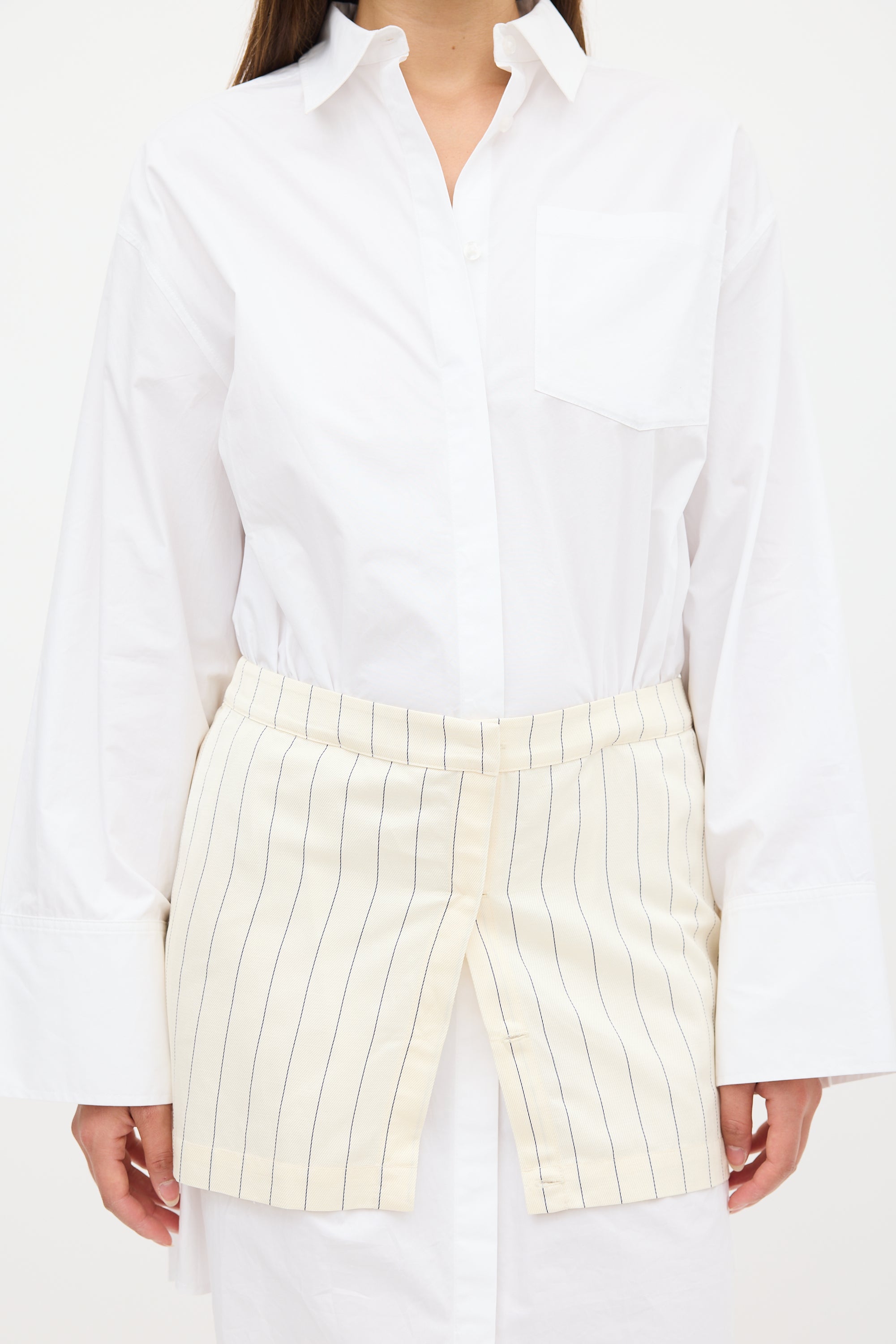 remain layered suiting dress REMAIN Birger Christensen White Layered Suiting Dress