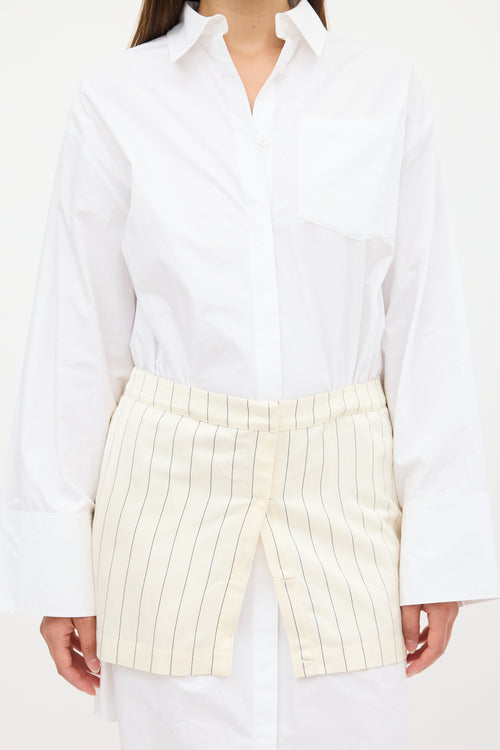 Remain Birger Christensen White & Cream Layered Suiting Dress