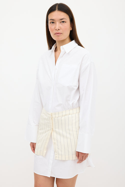 Remain Birger Christensen White & Cream Layered Suiting Dress