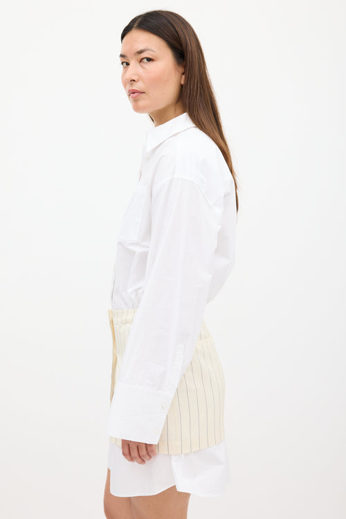 Remain Birger Christensen White & Cream Layered Suiting Dress