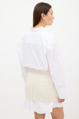 Remain Birger Christensen White & Cream Layered Suiting Dress