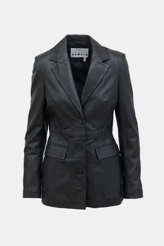 Remain Birger Christensen Leather Three Button Blazer