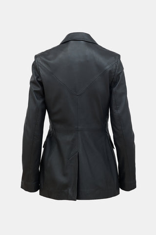 Remain Birger Christensen Leather Three Button Blazer