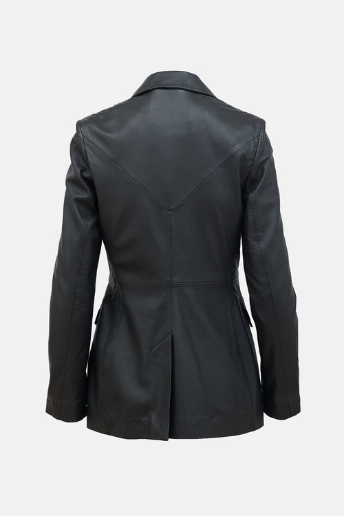 Remain Birger Christensen Leather Three Button Blazer
