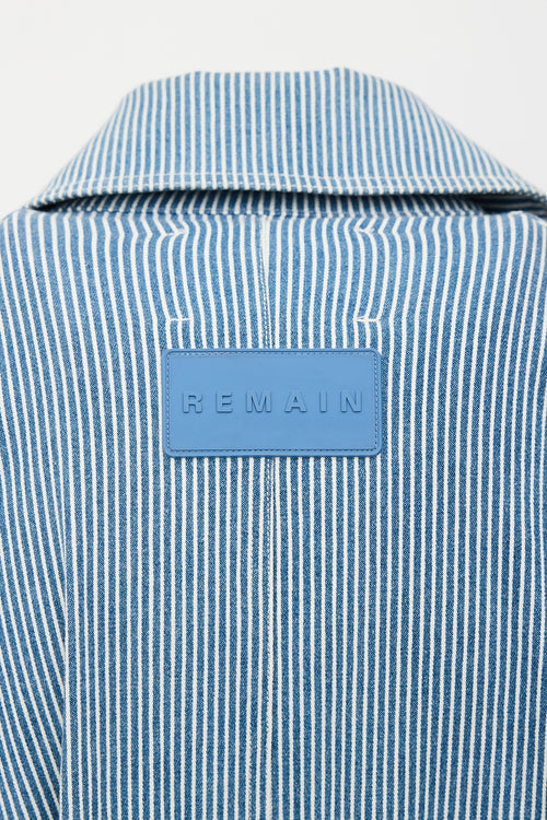 Remain Birger Christensen Striped Double Breasted Coat
