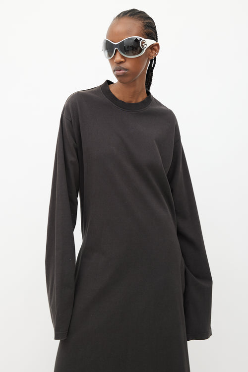 Vetements SS 2016 Faded Black Sweatshirt Wrap Dress