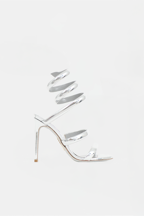 Rene Caovilla Metallic Leather Cleo Sandal