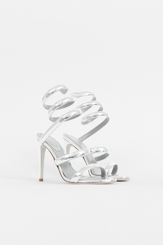 Rene Caovilla Metallic Leather Cleo Sandal
