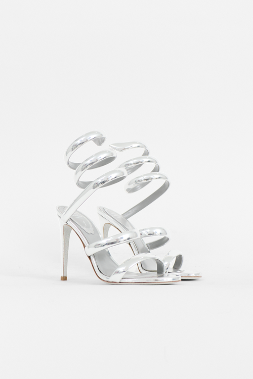Rene Caovilla Metallic Leather Cleo Sandal