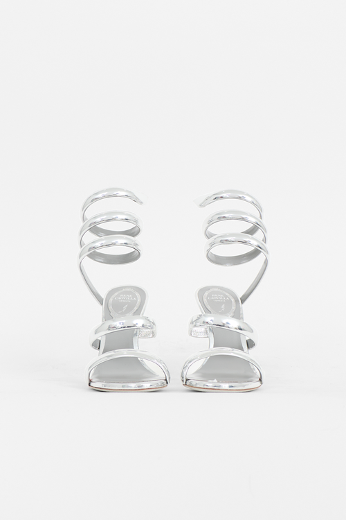 Rene Caovilla Metallic Leather Cleo Sandal