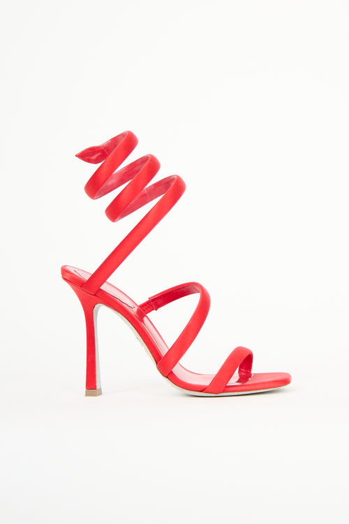 Rene Caovilla Satin Bulgari Wrap Heel