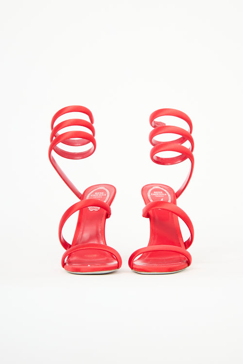 Rene Caovilla Satin Bulgari Wrap Heel