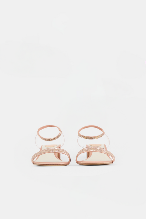 Satin Elastica Embellished Sandal