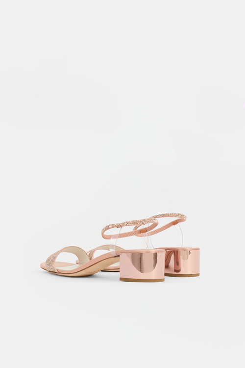 Satin Elastica Embellished Sandal