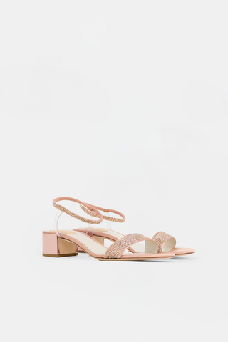 Satin Elastica Embellished Sandal