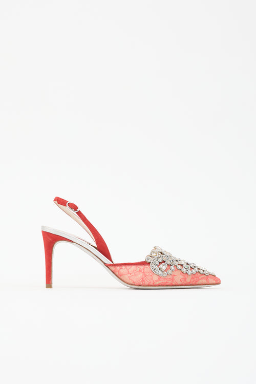 Rene Caovilla Lace Veneziana Heel