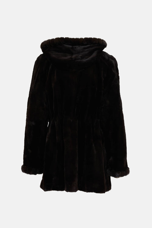 VSP ArchiveReversible Shearling Fur Hooded Coat