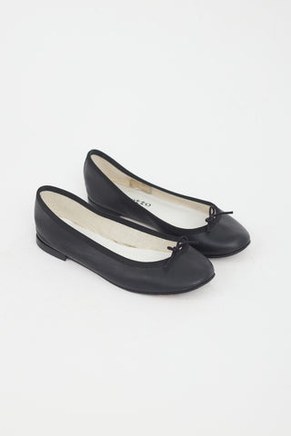 Repetto Black Leather  Ballet Flat