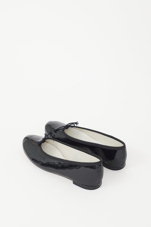Repetto Black Patent Leather Bow Ballet Flat