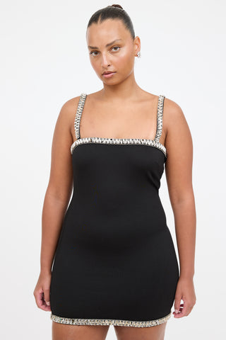 Retrofête Crystal Embellished Mini Dress