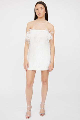 Retrofête White Torin Feather Dress