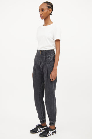 Retrofête Black Myla Pleat Jogger Jean