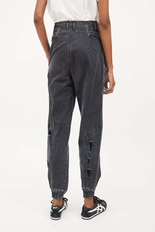 Retrofête Black Myla Pleat Jogger Jean