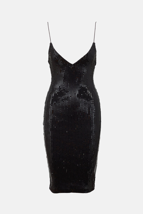 Retrofête Ribbed Knit Sequin Dress