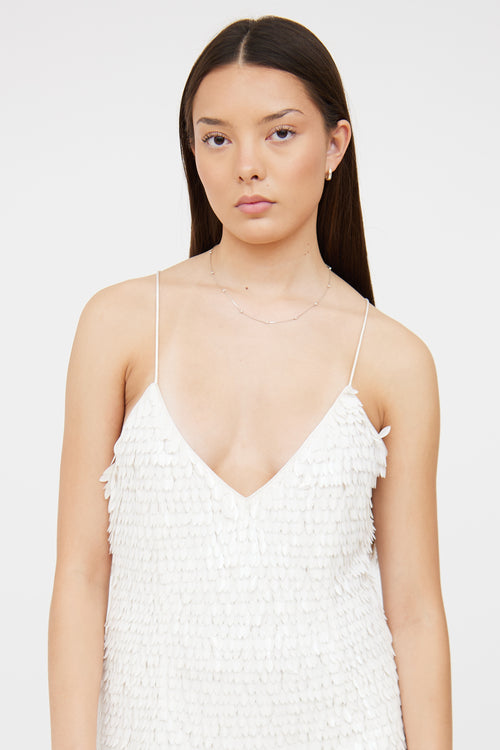 Retrofête White Sequin Claire Flapper Dress