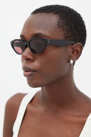 Retrosuperfuture Black & Pink Oval Sunglasses