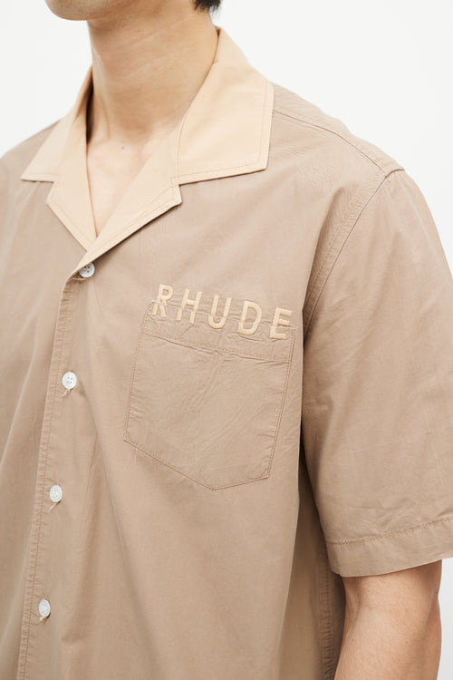 Rhude Brown Logo Shirt