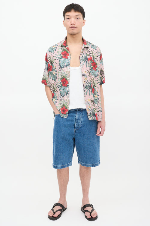 Rhude Pink & Multicolour Floral One Pocket Shirt