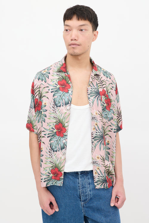 Rhude Pink & Multicolour Floral One Pocket Shirt