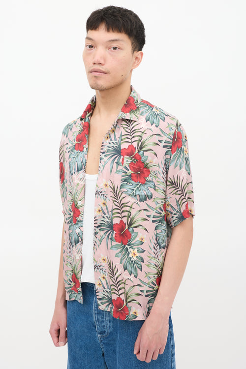 Rhude Pink & Multicolour Floral One Pocket Shirt