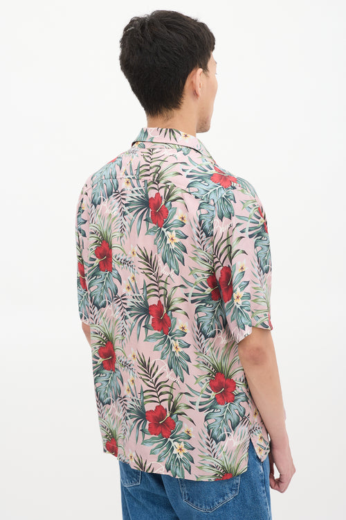 Rhude Pink & Multicolour Floral One Pocket Shirt