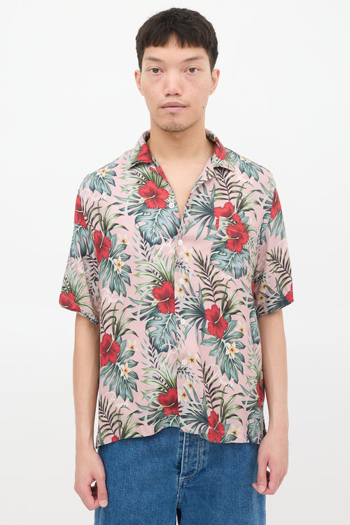 Rhude Pink & Multicolour Floral One Pocket Shirt