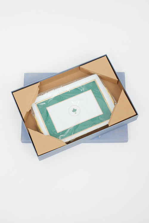 Richard Ginori White & Green Porcelain Contessa Rectangular Platter