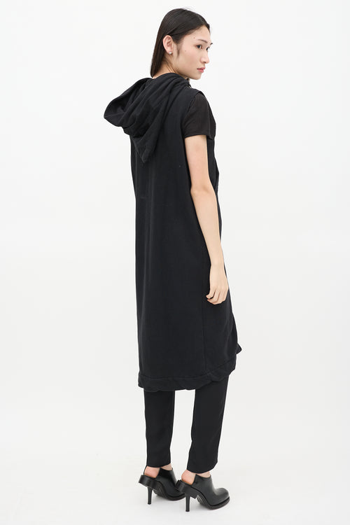 Rick Owens DRKSHDW Black Zippered Maxi Vest