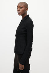 Rick Owens Black Cashmere & Silk V-Neck Jacket