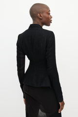 Rick Owens Black Cashmere & Silk V-Neck Jacket