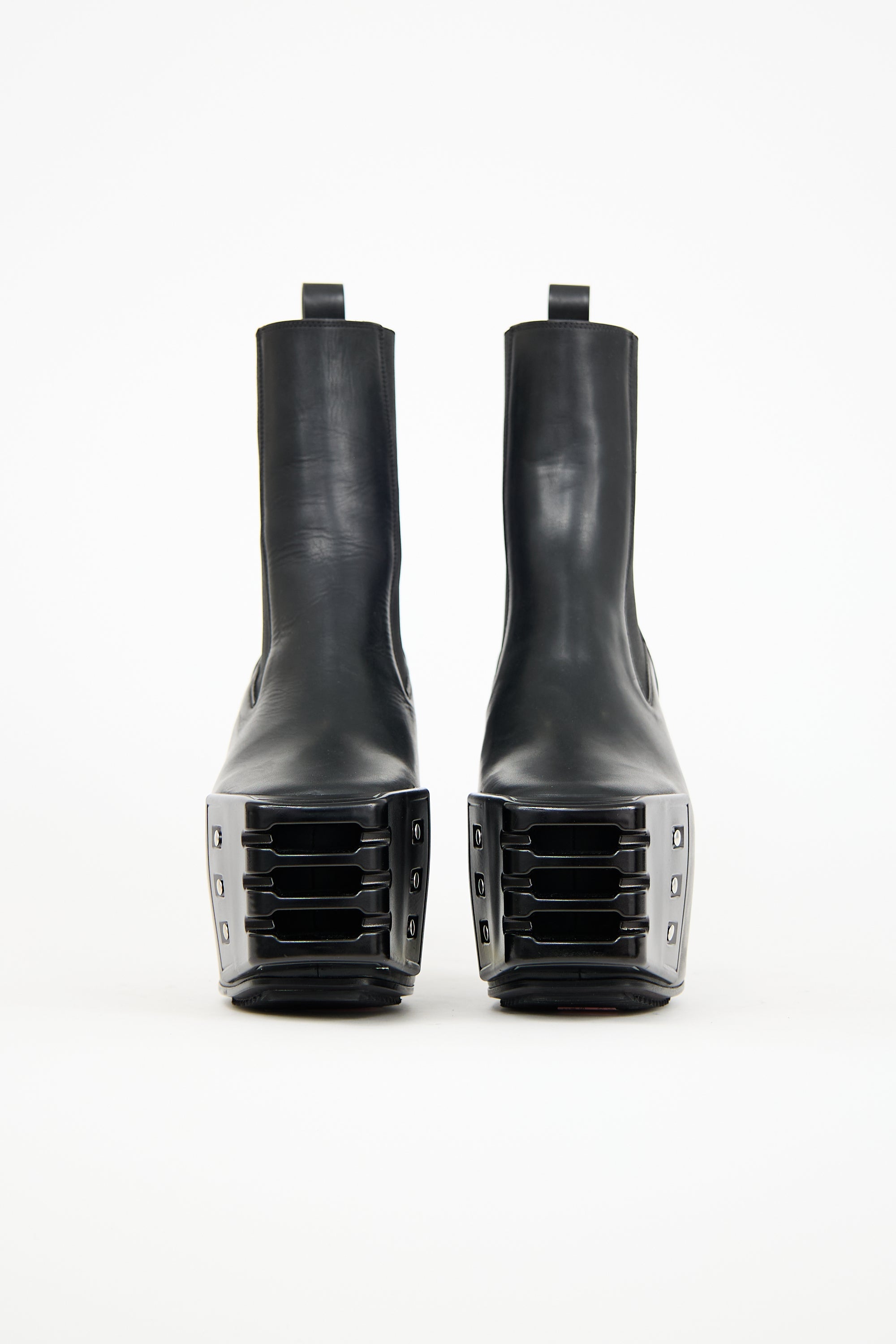 Rick Owens // Leather Grilled Kiss Platform Boot – VSP Consignment