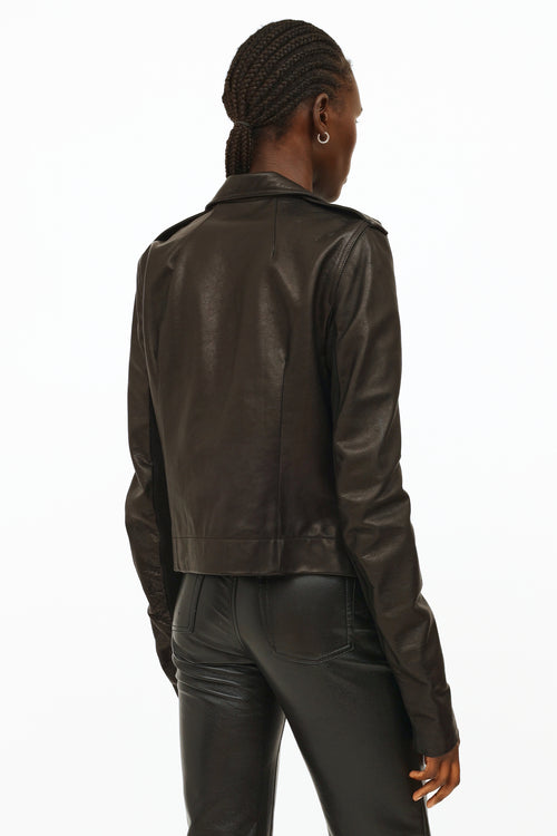 Rick Owens Black Leather Moto Jacket
