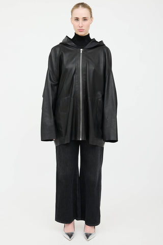 Rick Owens SS22 Leather Fogachine Jacket