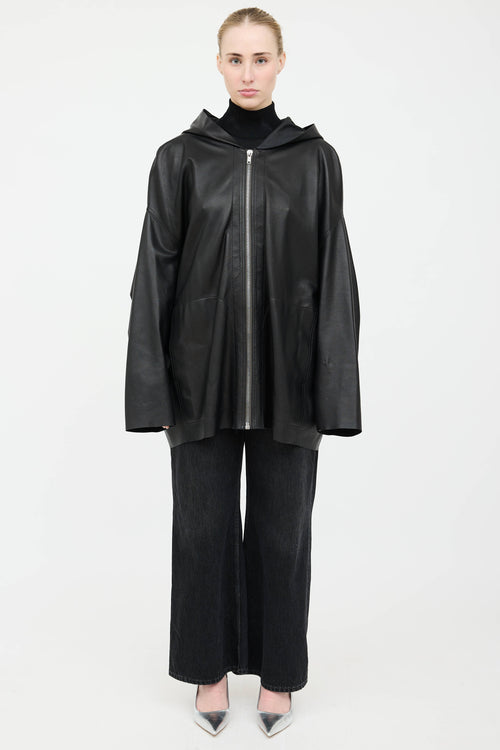 Rick Owens SS22 Leather Fogachine Jacket