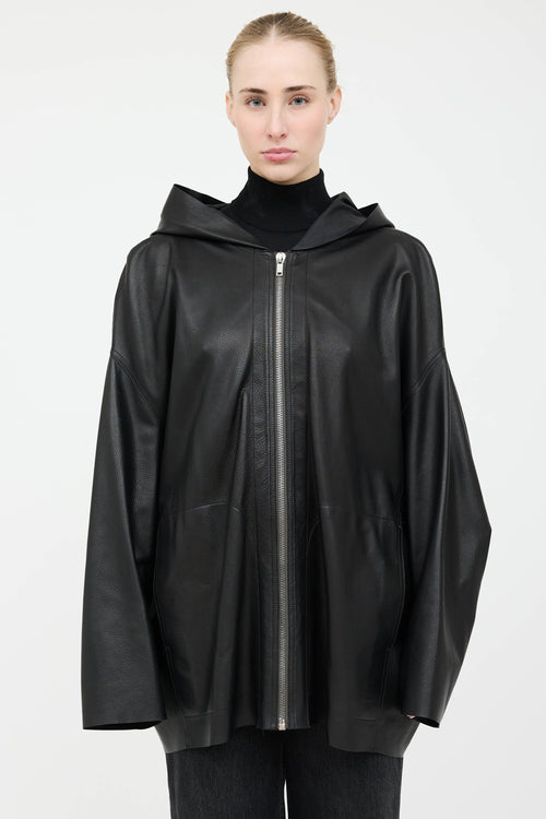 Rick Owens SS22 Leather Fogachine Jacket