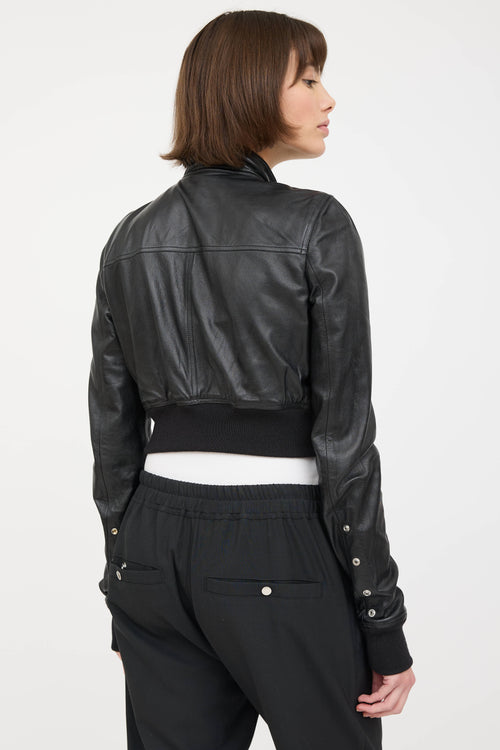 Rick Owens Cropped Leather Jacket