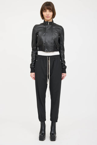 Rick Owens Cropped Leather Jacket