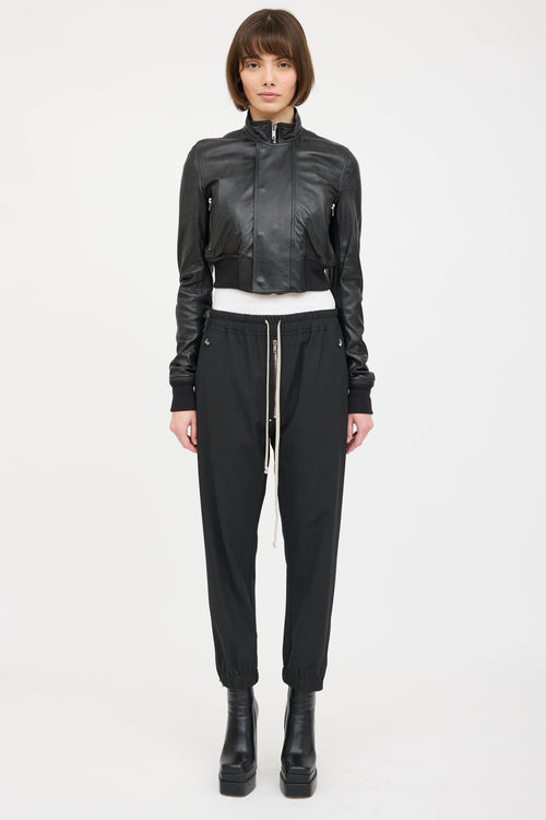 Rick Owens Cropped Leather Jacket
